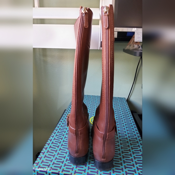 Tory Burch Adeline Riding Boots Color Almond Women's Size 8 - Picture 6 of 11